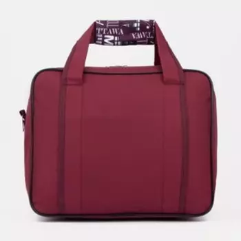 Сумка дорожная на молнии, наружный карман, длинный ремень, цвет бордовый