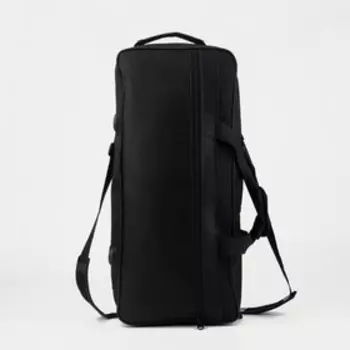 Сумка дорожная на молнии, наружный карман, длинный ремень, цвет чёрный