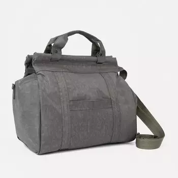 Сумка дорожная на молнии, наружный карман, длинный ремень, цвет хаки