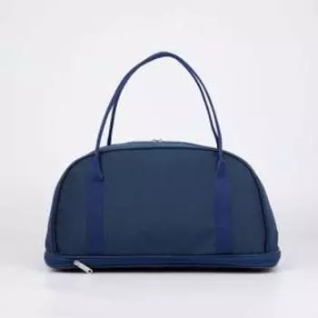 Сумка дорожная на молнии, с расширением, наружный карман, цвет синий