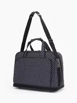 Сумка дорожная на молнии, с увеличением, наружный карман, длинный ремень, чёрный