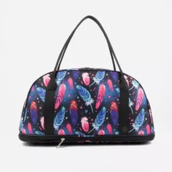 Сумка дорожная на молнии, с увеличением, наружный карман, цвет фиолетовый