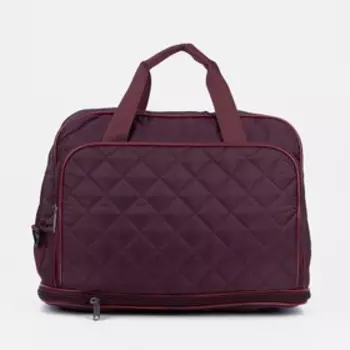 Сумка дорожная на молнии, с увеличением, наружный карман, длинный ремень, цвет бордовый