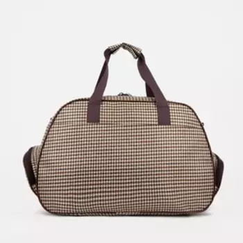 Сумка дорожная, отдел на молнии, 2 наружных кармана, длинный ремень, цвет коричневый