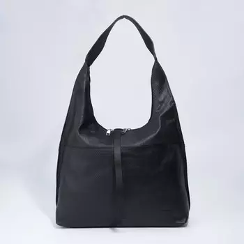 Сумка-хобо на молнии, цвет чёрный