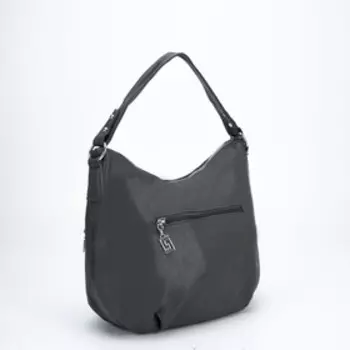 Сумка-хобо, отдел на молнии, 3 наружных кармана, цвет серый