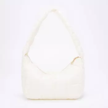 Сумка-хобо, отдел на молнии, цвет белый