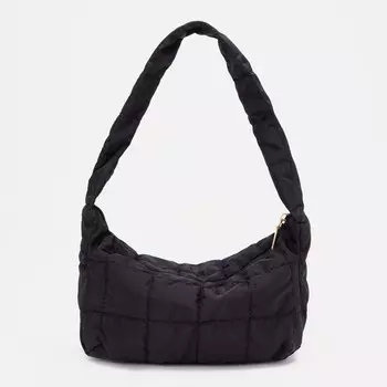 Сумка-хобо, отдел на молнии, цвет чёрный