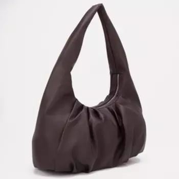 Сумка-хобо, отдел на молнии, цвет коричневый