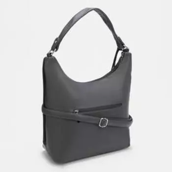 Сумка-мешок на молнии, цвет серый