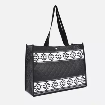 Сумка хозяйственная на кнопке, цвет чёрный