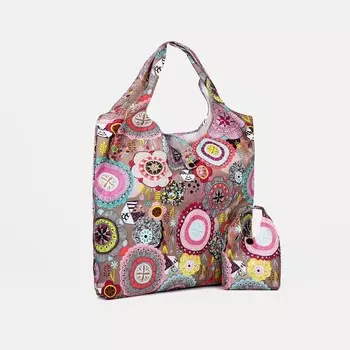 Сумка хозяйственная на кнопке, цвет серый/разноцветный