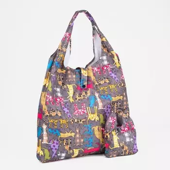 Сумка хозяйственная на кнопке, цвет серый/разноцветный