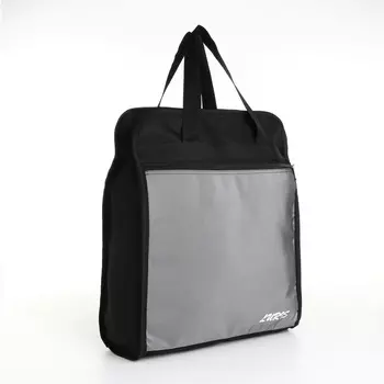 Сумка хозяйственная на молнии, наружный карман, цвет чёрный/серый