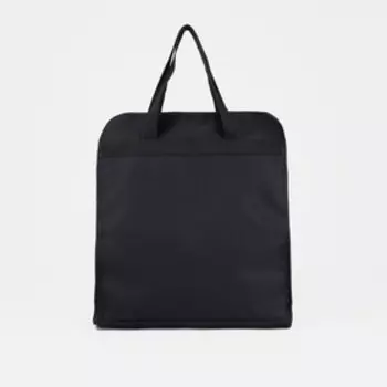 Сумка хозяйственная на молнии, наружный карман, цвет чёрный