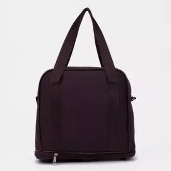 Сумка хозяйственная на молнии, с увеличением, наружный карман, цвет коричневый