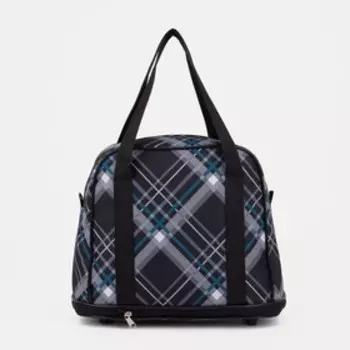 Сумка хозяйственная на молнии, с увеличением, наружный карман, цвет зелёный/разноцветный