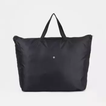 Сумка хозяйственная на молнии, складывается в кошелёк, цвет чёрный