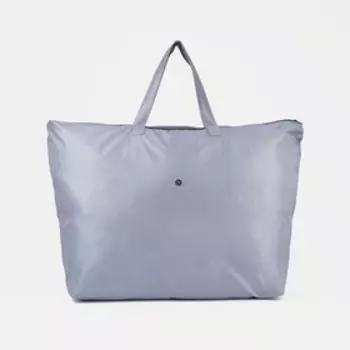 Сумка хозяйственная на молнии, складывается в кошелёк, цвет серый