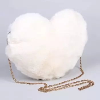 Сумка из плюша «Сердце», 2020 см, белая