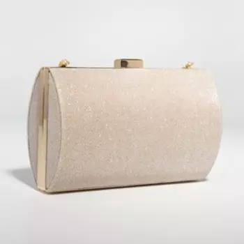 Сумка-клатч на фермуаре, цвет бежевый