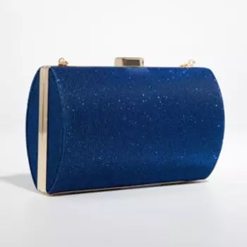 Сумка-клатч на фермуаре, цвет синий