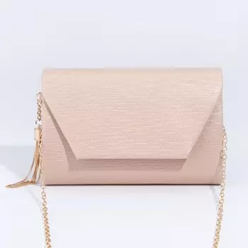 Сумка-клатч на клапане, цвет бежевый