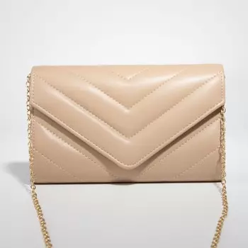 Сумка-клатч на клапане, цвет бежевый