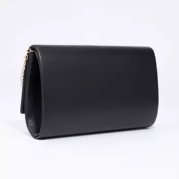 Сумка-клатч вечерняя на магните, с золотистой цепочкой, чёрная