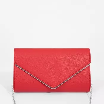 Сумка-клатч на клапане, цвет красный