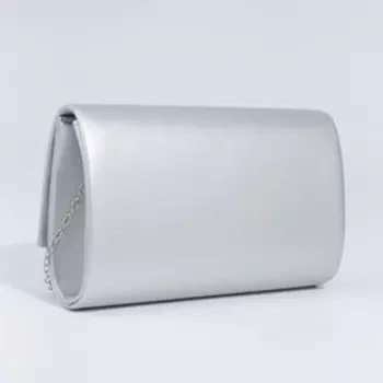 Сумка-клатч на клапане, цвет серебристый