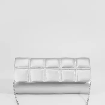 Сумка женская на магните, цвет серебряный