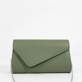 Сумка-клатч на клапане, цвет зелёный