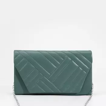 Сумка-клатч на клапане, цвет зелёный