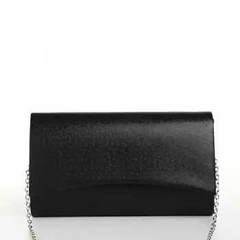 Сумка-клатч женская вечерняя на магните, на цепочке, мерцающая, чёрная