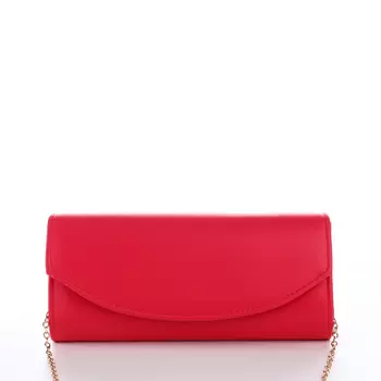 Сумка-клатч женская вечерняя на магните, на длинной цепочке, однотонная, фуксия