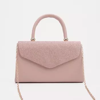 Сумка-клатч на магните, цвет розовый