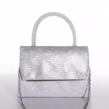 Сумка женская на магните, цвет серебряный