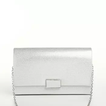 Сумка женская на магните, цвет серебряный