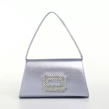Сумка-клатч женская вечерняя на магните, серо-голубая
