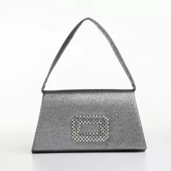 Сумка-клатч женская вечерняя на магните, серая