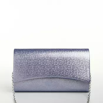 Сумка-клатч женская вечерняя на магните, на цепочке, мерцающая, синяя