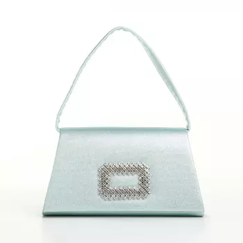 Сумка-клатч женская вечерняя на магните, светло-зелёная