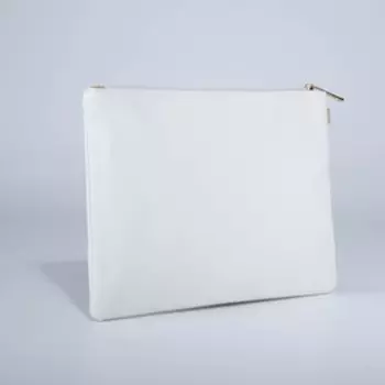 Сумка-клатч на молнии, цвет белый/золотой