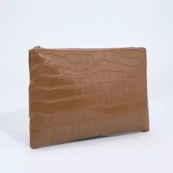 Сумка женская на молнии, цвет коричневый