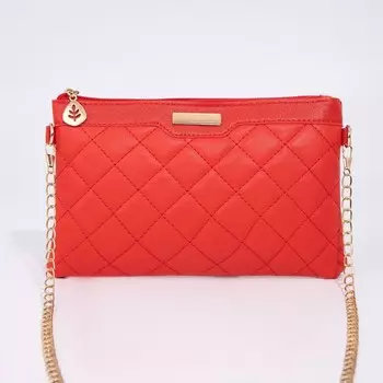 Сумка-клатч на молнии, цвет красный