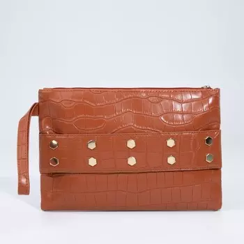 Сумка женская на молнии, цвет рыжий