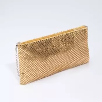 Сумка-клатч на молнии, цвет золотой