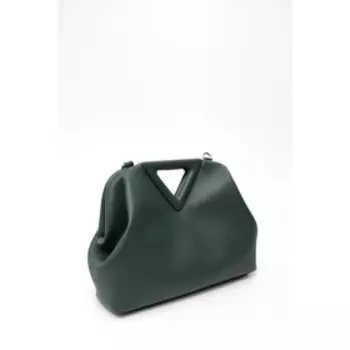 Сумка клатч, отдел на фермуаре, цвет зеленый 32х10х26см