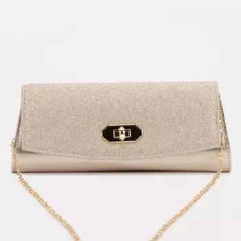 Сумка-клатч, отдел на клапане, цвет бежевый